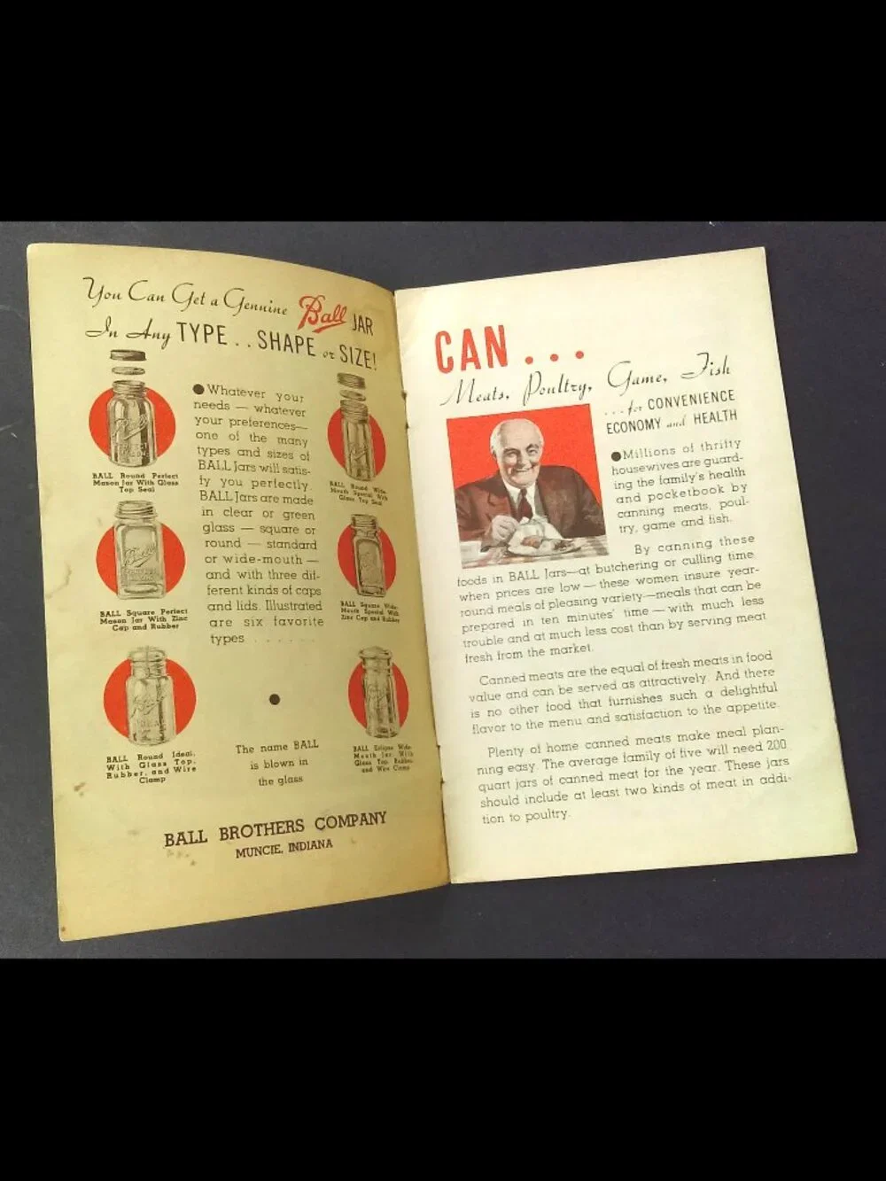 How to Can Meat Game and Poultry Booklet Ball Brothers Muncie Indiana Vintage